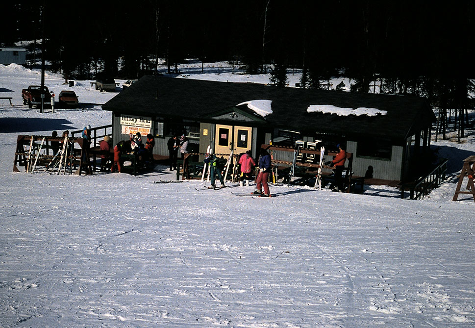 Historical photo - guests skiing