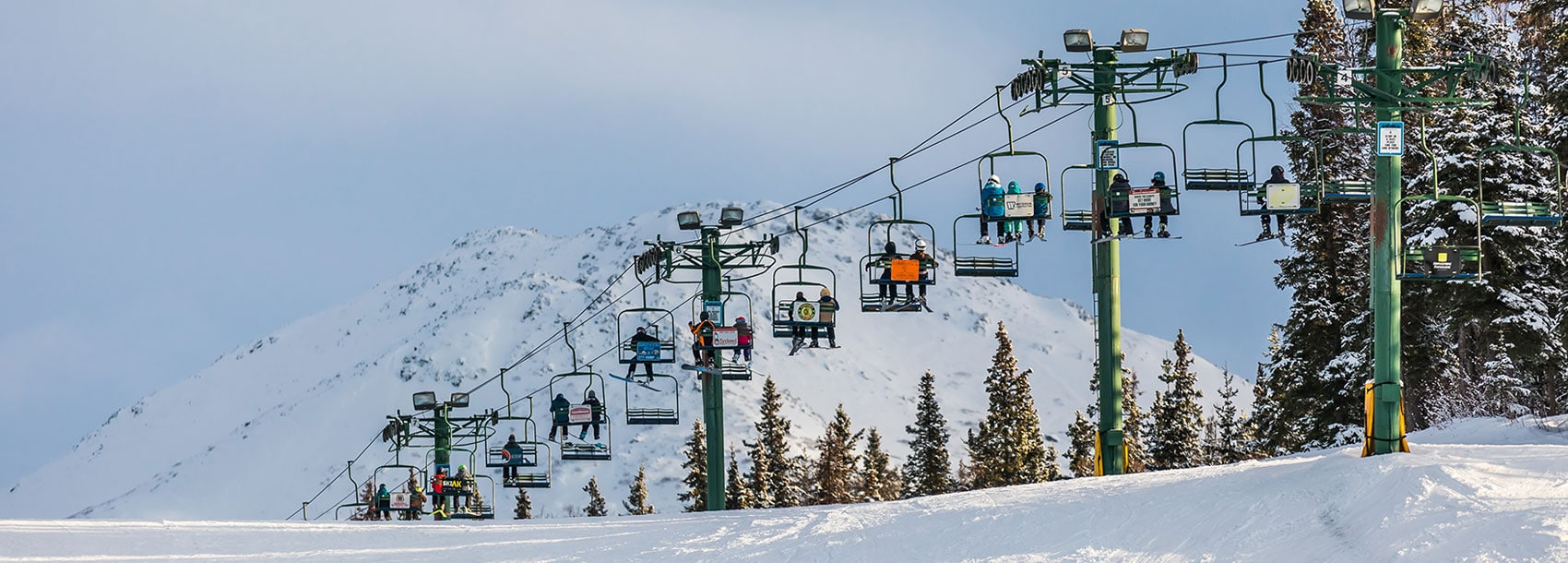 Mountain and ski lift