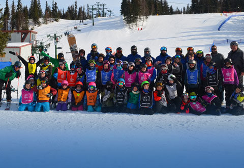Group of Hilltop Ski Area school students.